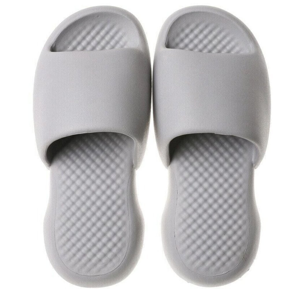 Minimalist Indoor Soft Pillow Slides Solid Non Slip Bath Gray Color Shoe…